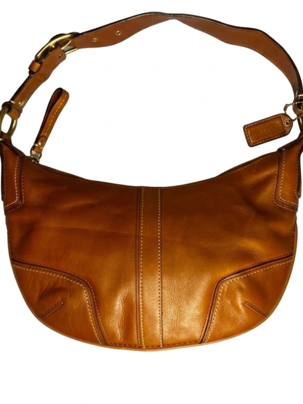 Vintage Coach Ergo Slim Hobo Bag 11372 Cognac Tan Leather Shoulder Purse